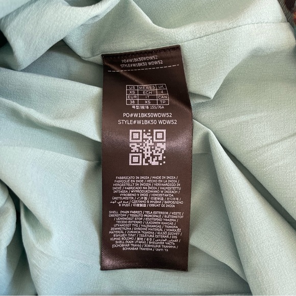 Guess Green Leopard Print Chiffon Smocked Waist Dress XS - Picture 7 of 7